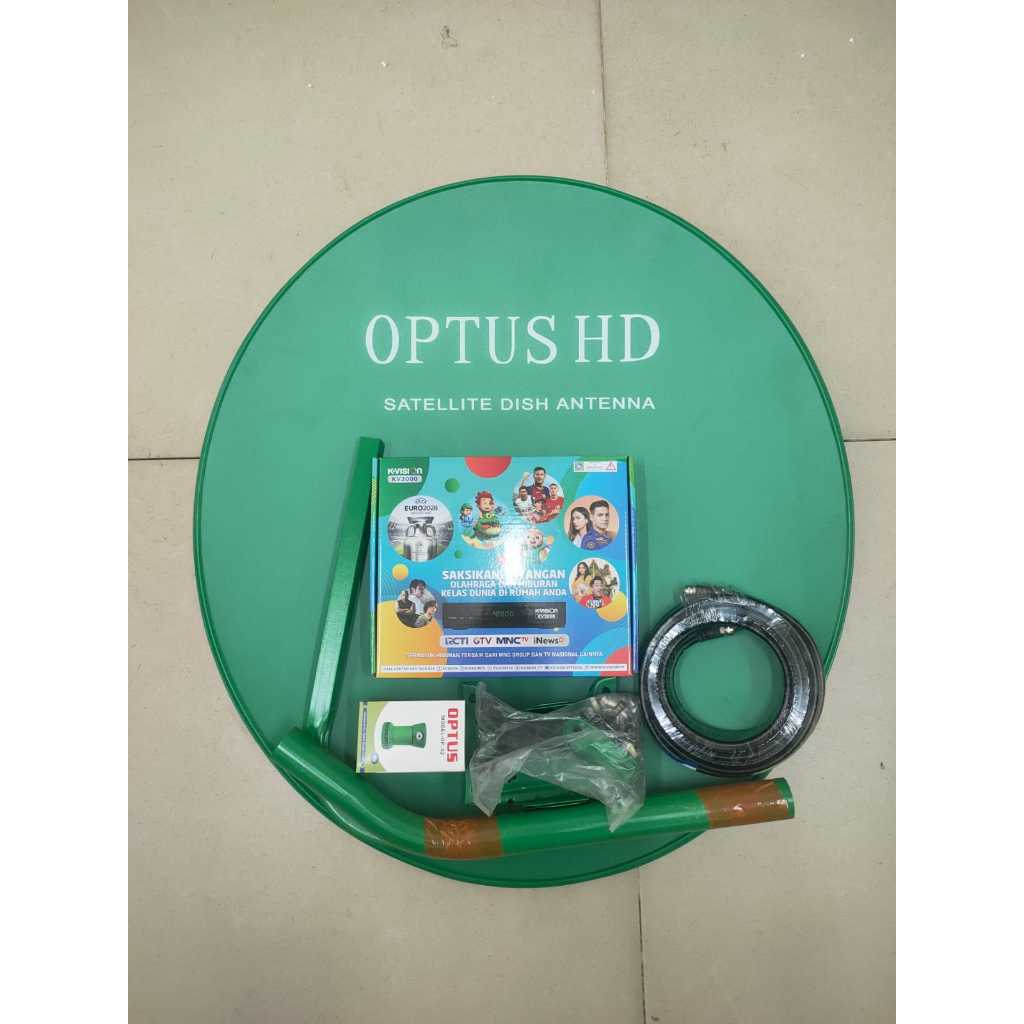 Satu set lengkap Parabola Mini OPTUS ODU 60 cm ( HIJAU SOLID )