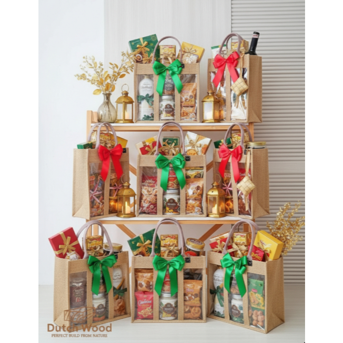 Tas goni hampers / Goodie Bag Bahan Goni Laminasi HG001