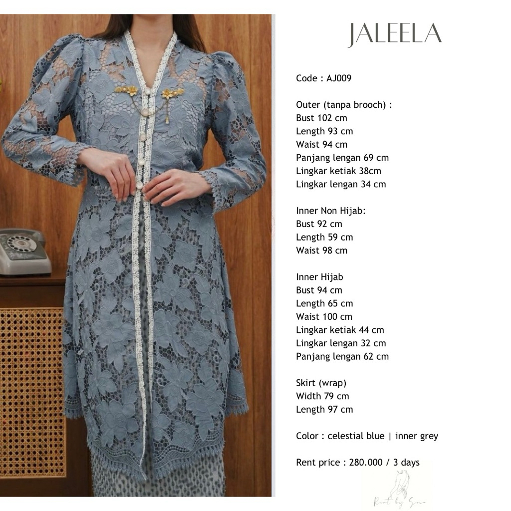 SEWA / RENTAL BAJU KONDANGAN KEBAYA JALEELA AJ009
