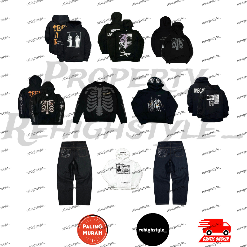 HOODIE SAINTP TEEN AGE RIOT V2 / HOODIE IMMORTAL BLACK / HOODIE TEEN AGE RIOT / HOODIE PATCHED BLACK