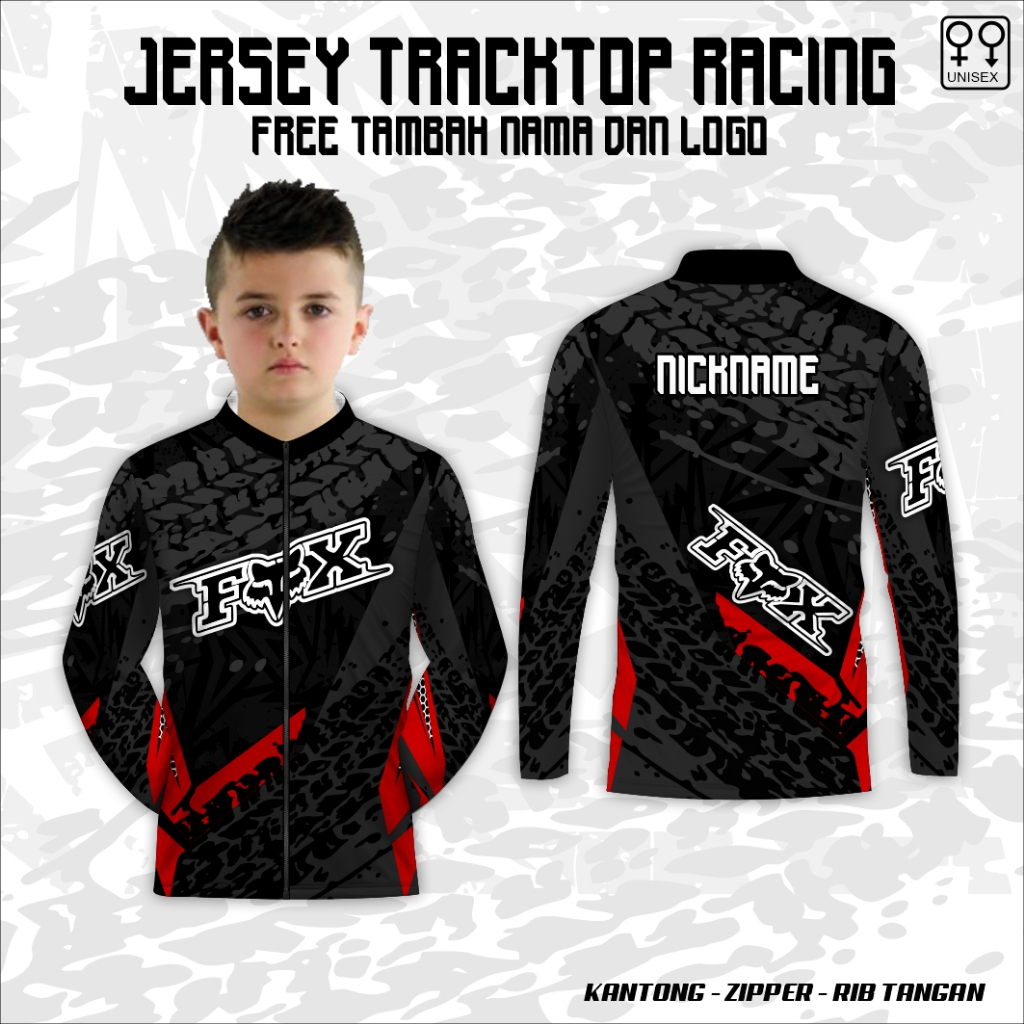 Jaket Jersey rancing anak kaos balap baju motor trail free custom