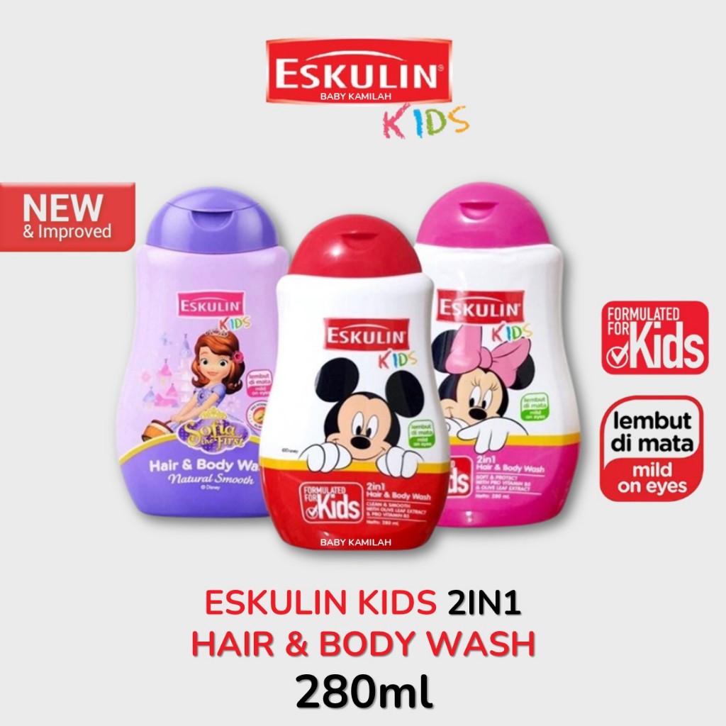 ESKULIN KIDS Hair & Body Wash 280ml - Sabun Mandi Anak ESKULIN KIDS 280ml