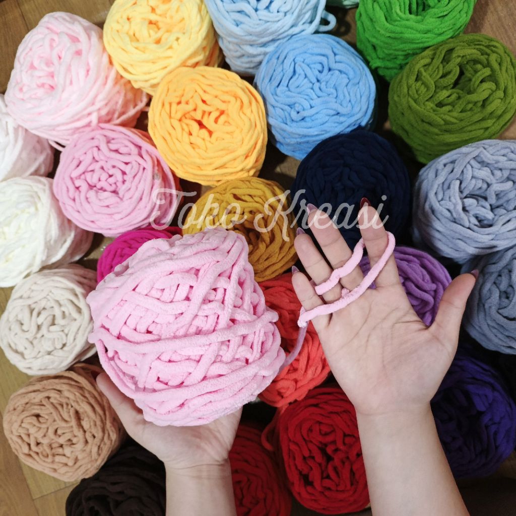 ‎Benang rajut Milk Cotton Chenille  chenyl Yarn