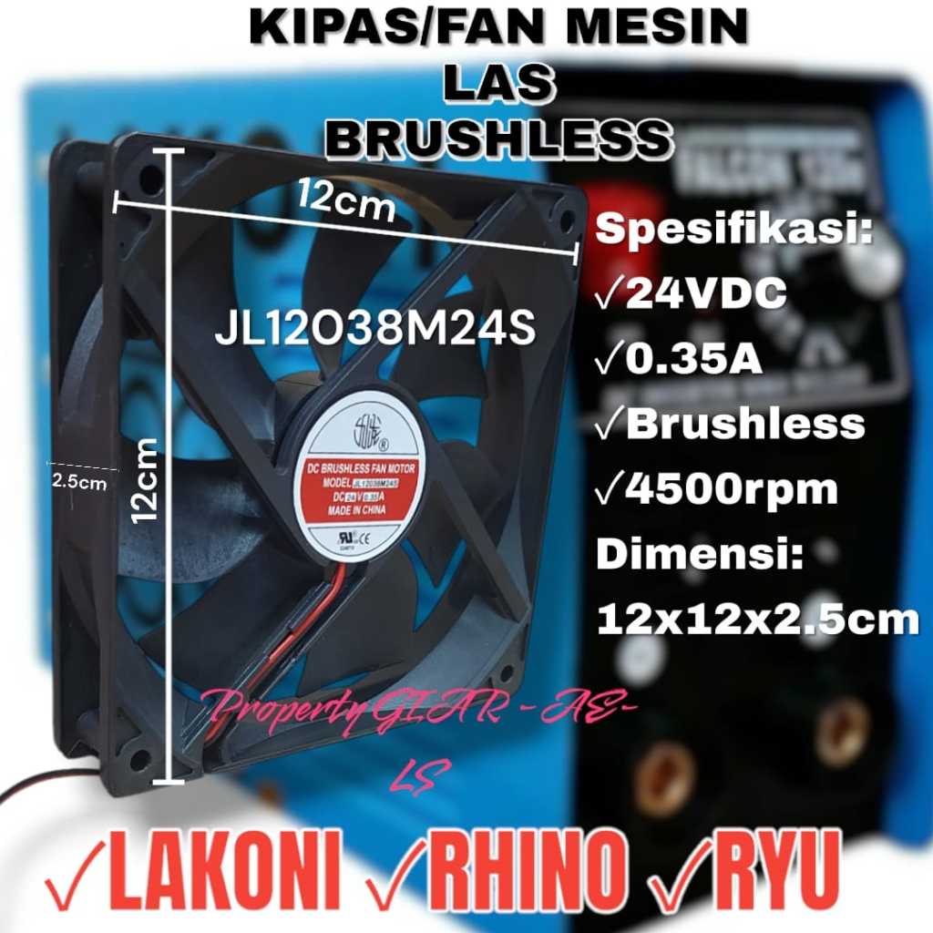FAN KIPAS BLOWER MESIN LAS 12CM 24V 12X12 LAKONI  900WATT KIPAS HEXAUST POWER AMPLIFIER