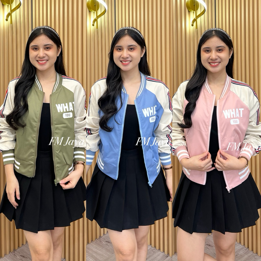 JAKET WANITA 1218 || JAKET BOMBER PREMIUM || JAKET ZIPPER CROP || JAKET WANITA PARASUT
