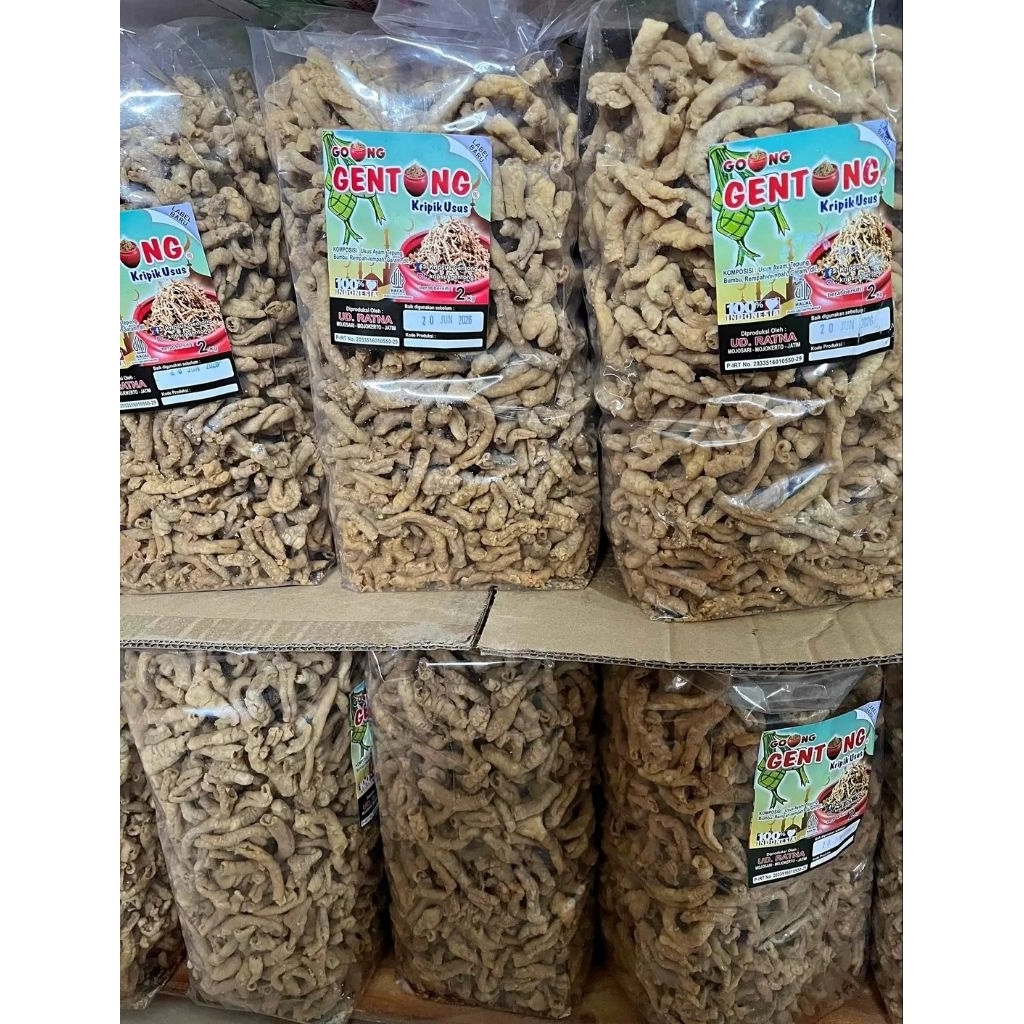 (1 BALL) KERIPIK USUS CAP GENTONG PREMIUM 2 KG