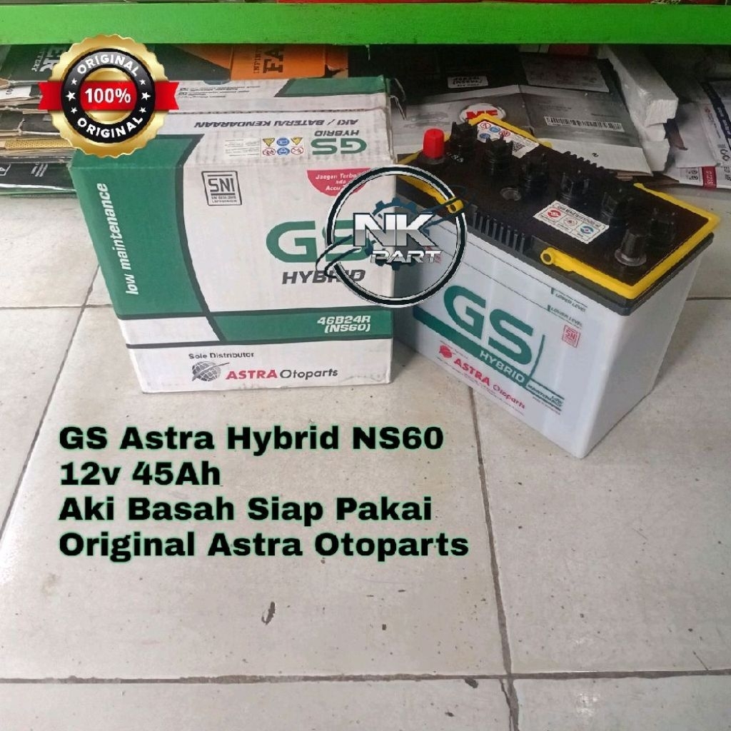 Aki Mobil Toyota Avanza, Rush, Starlet Accu GS Astra Hybrid NS60 45Ah