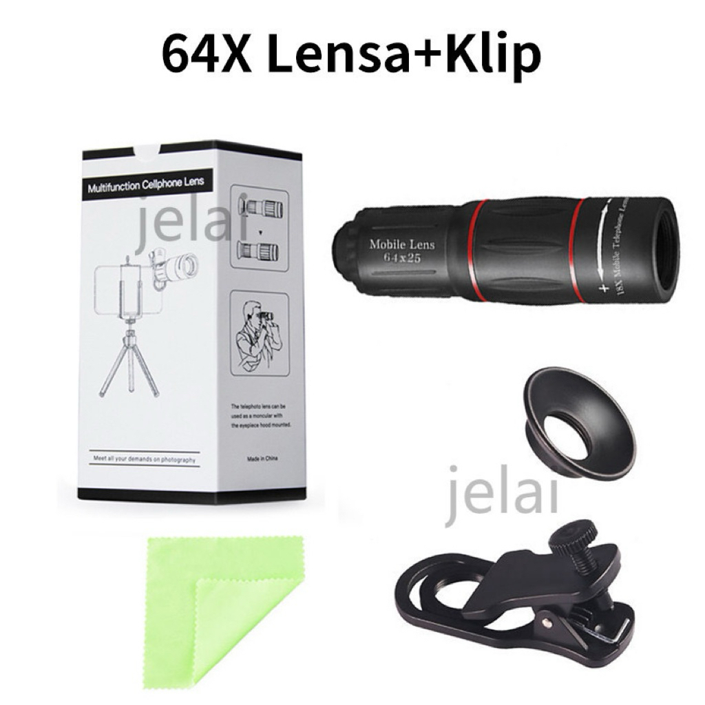 Lensa Apexel 64X Zoom Tele 1000 Meter Lensa Kamera HP Apexel 18x25 Zoom Lensa Tele Zoom Hp Telezoom 