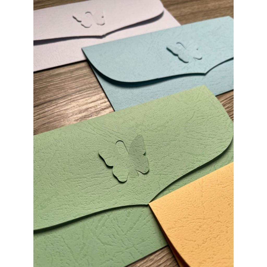 5pcs amplop butterfly uk. 9x17cm, kertas bufallo, amplop uang, amplop aesthetic, amplop kondangan, a