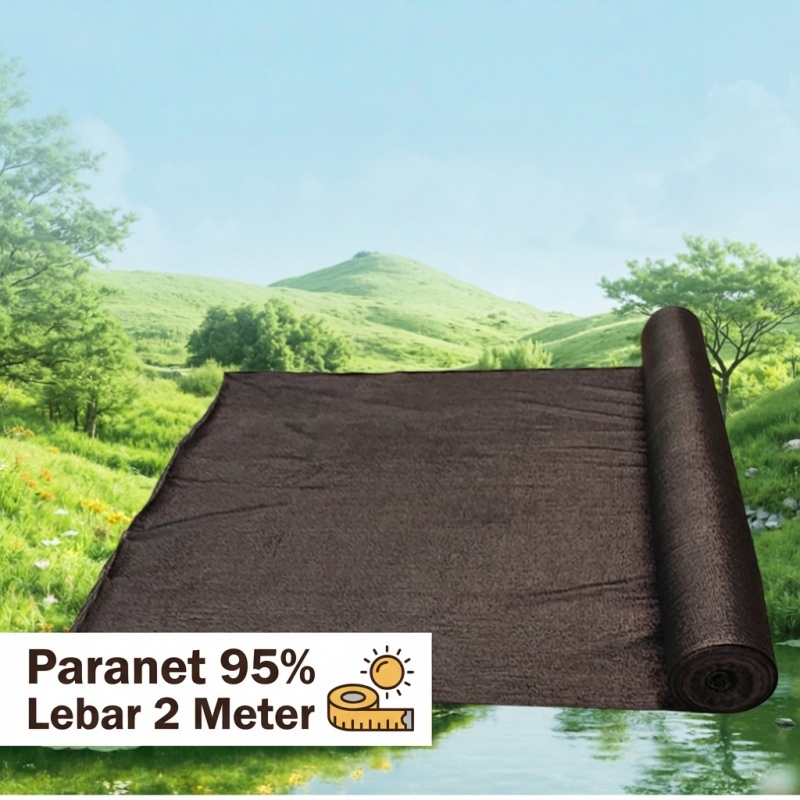 jaring paranet jaring tanaman paranet 95% lebar 2 meter anti uv sunshade net hitam tanaman waring pl