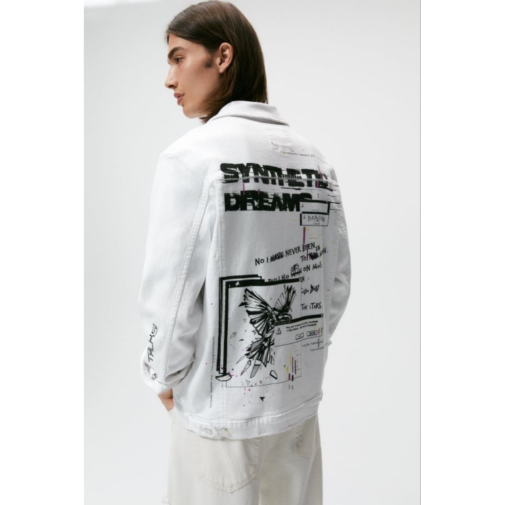 Zara Denim Jacket Printing Graphic DNWR Limited Edition