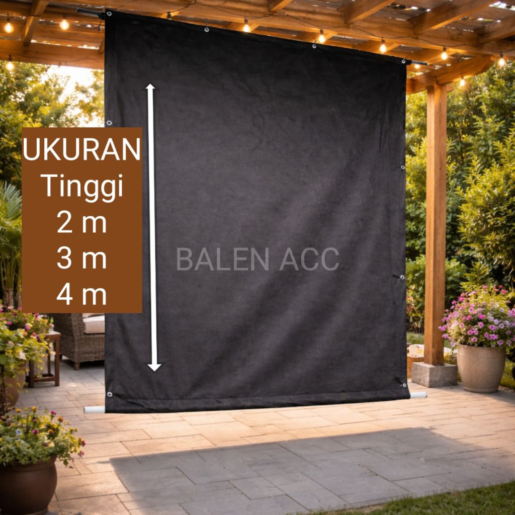 Tirai Gorden Krey Penutup Jendela Skat kain Scren Blind Peneduh Outdoor Bisa Digulung Anti Air Panas