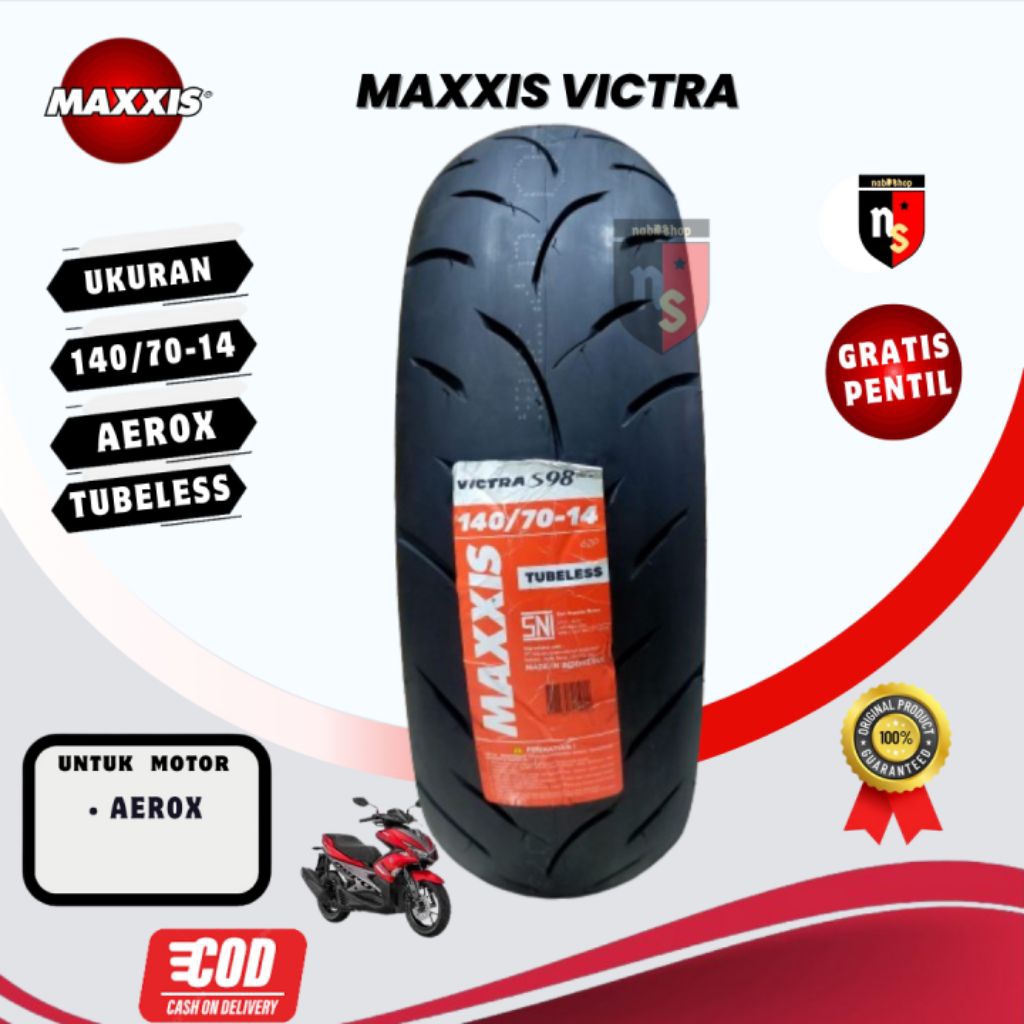 ban motor maxxis victra ukuran 140/70 ring 14 belakang aerox