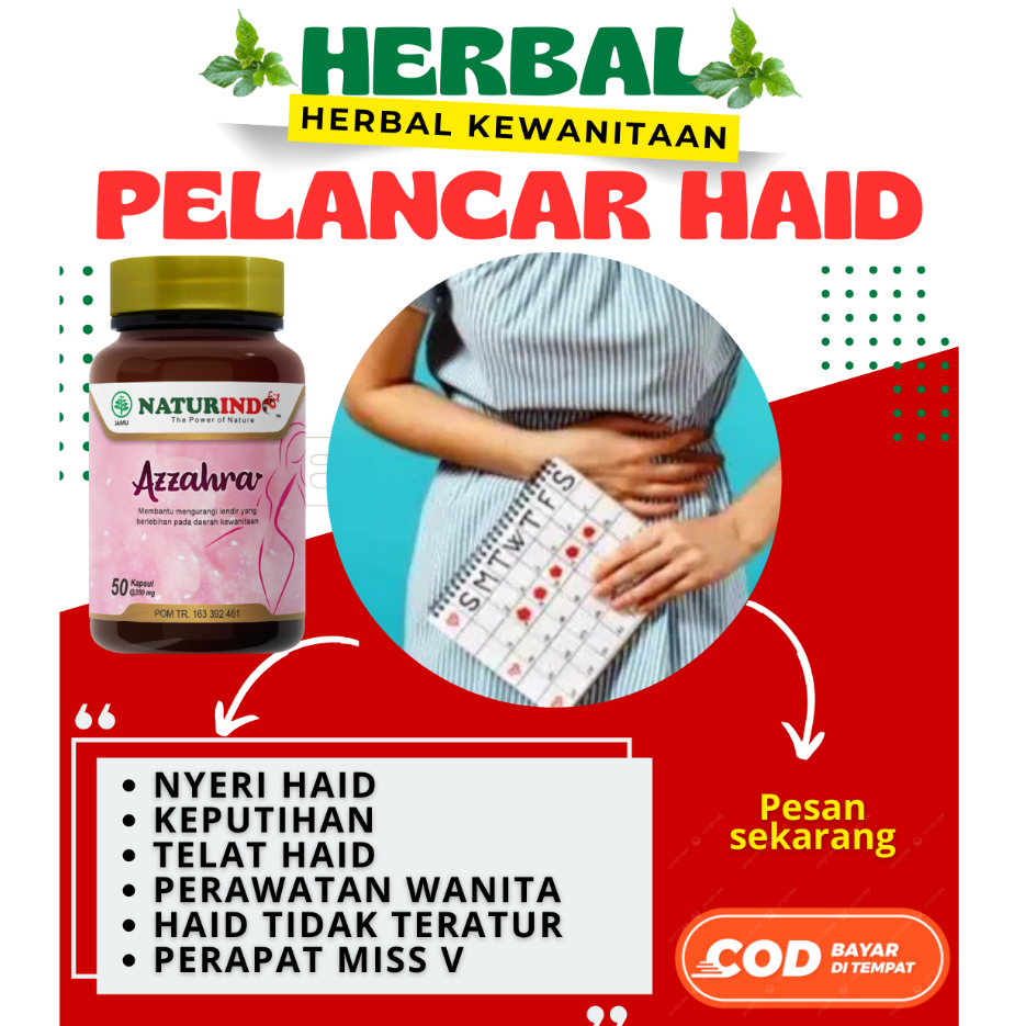 Azzahra Herbal Pelancar Haid Keputihan Naturindo || Herbal Kewanitaan Azzahra Manjakani Naturindo