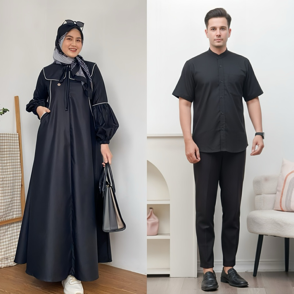 SARIMBIT LEBARAN COUPLE KOKO ABAYA GAMIS TOYOBO IMPORT