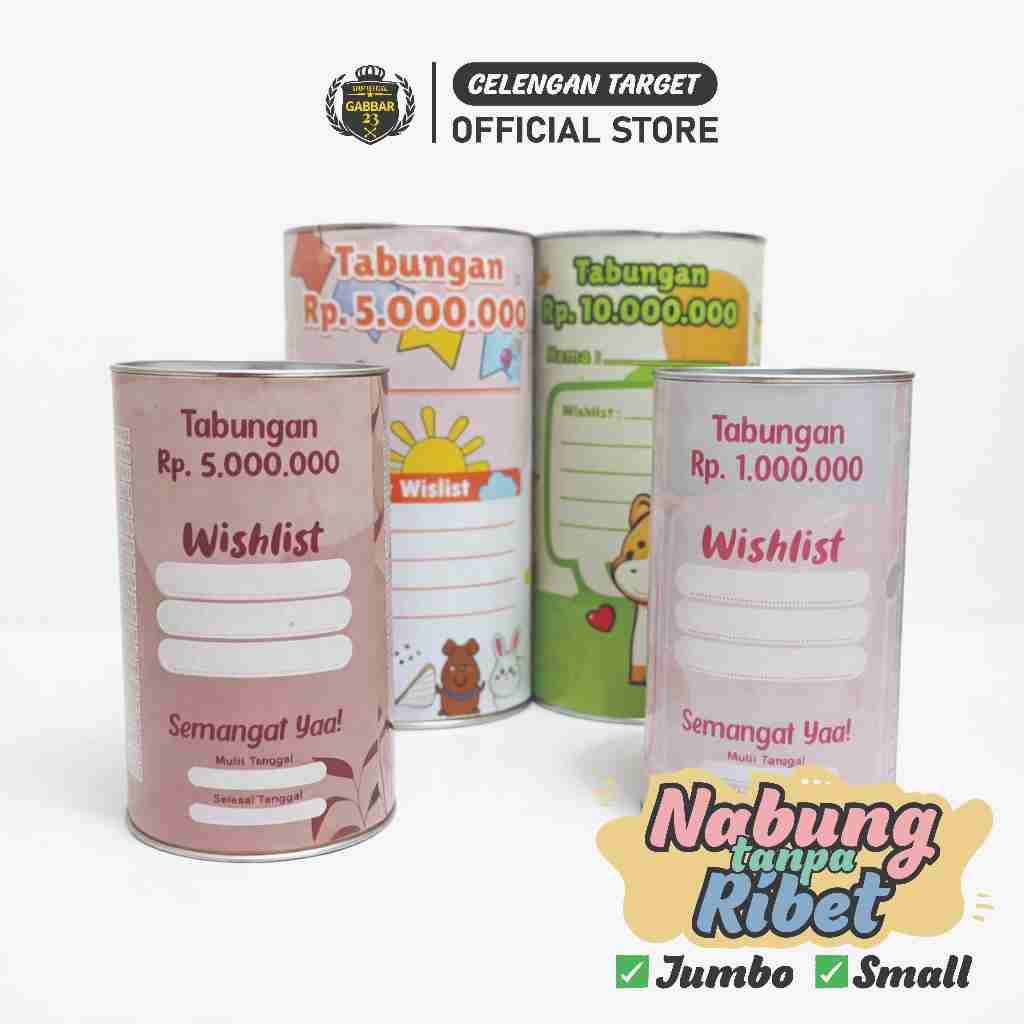 CELENGAN SMALL TARGET TABUNGAN BUKA TUTUP CELENGAN PERMANENT CELENGAN KALENG CELENGAN PLASTIK SMALL