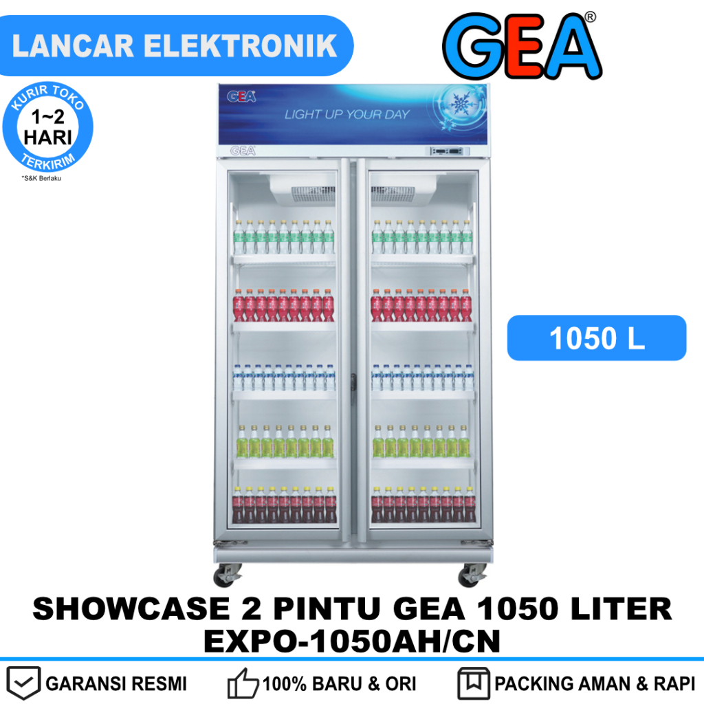 Showcase GEA 2 Pintu 1050 Liter 10 Rak EXPO-1050 EXPO-1050AH/CN
