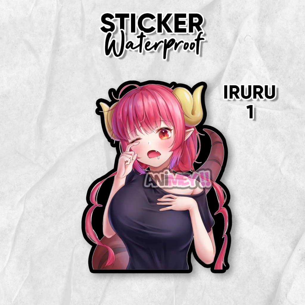 Stiker Iruru Anime Kobayashi-san / Sticker Anime Waterproof