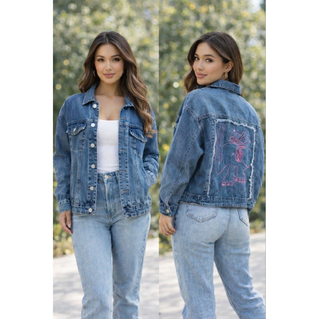 Jaket Jeans Wanita Dewasa Premium | Jaket Jeans New Korean Style