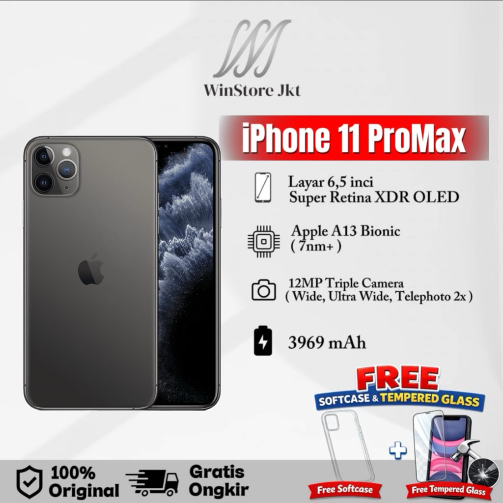 iPhone 11 Pro Max 64GB/256GB Resmi Second Original