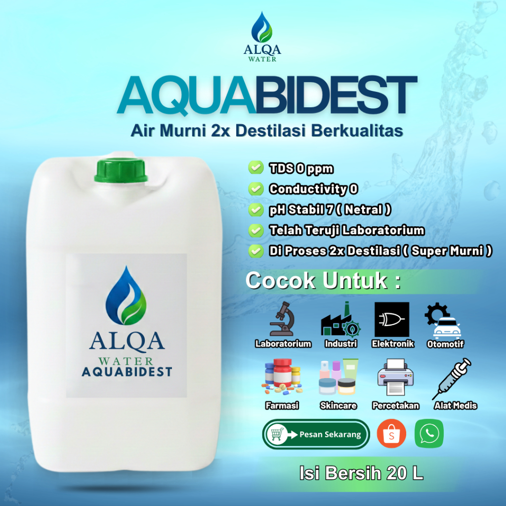 Aquabidest / Aquabidestilata / Aquabidest 20 liter
