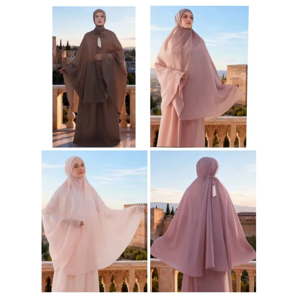 MANDJHA MUKENA IVAN GUNAWAN FASHION ORIGINAL TRAVEL SET PRODUKSI 5 WARNA OLIVE,HITAM,MOCCA,PINK & TA