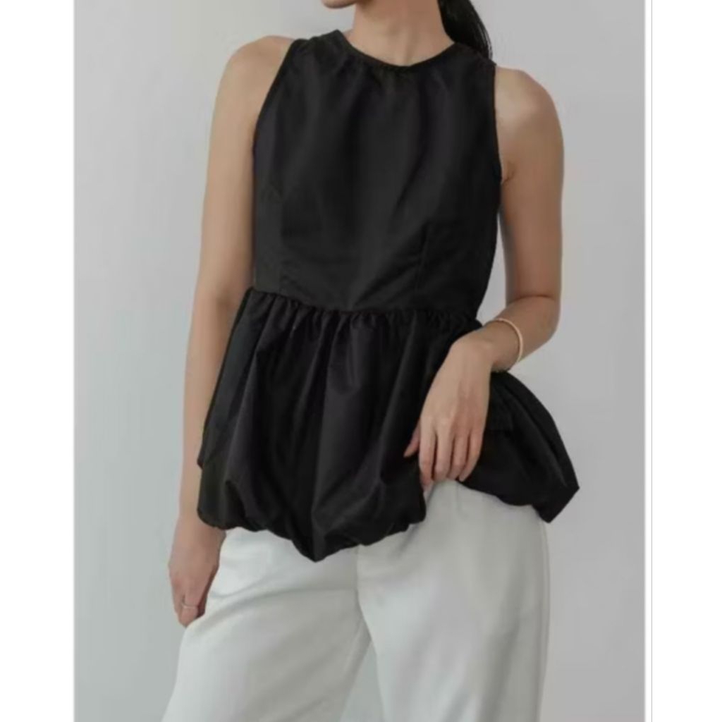 Atasan Wanita Balloon Top -bahan satin slik pelpet