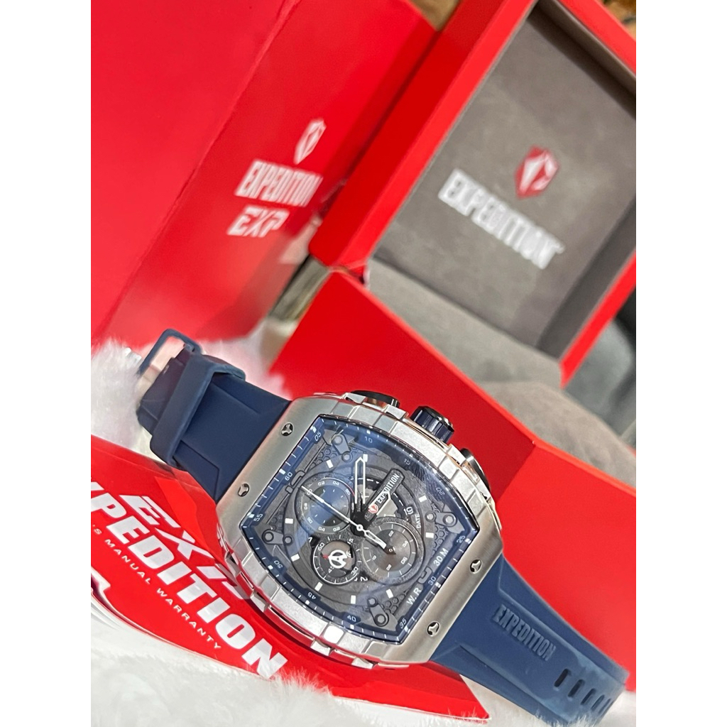 Dijual Jam Tangan Sporty, Mewah Dan Salah Satu Spesial Edition Expedition, EXP 6782 MC Rubber Biru