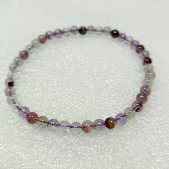 gelang batu alam purple phantom amethis amethyst gemstone purple ghost quartz sertifikat