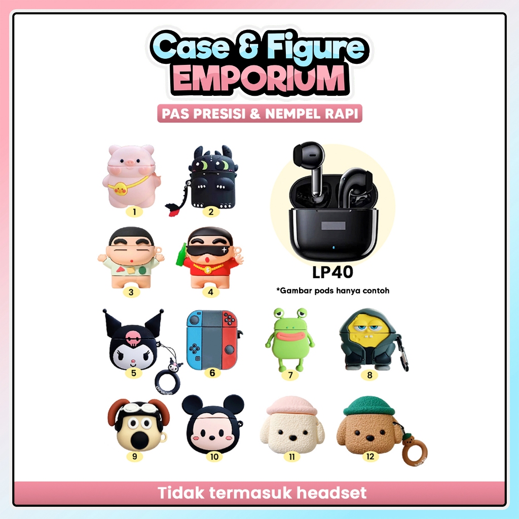 [LP] Case Lenovo LP40 / LP40 Pro / LP40 S Thinkplus Wireless Bluetooth Earphone Cartoon Cute