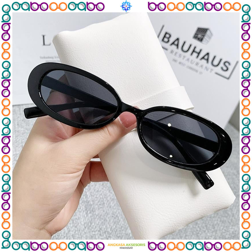 A19 Kacamata Sunglasses Hitam Gelap Pria Wanita Kotak Bulat Gaya Fashion Korea Viral Trendy Kekinian