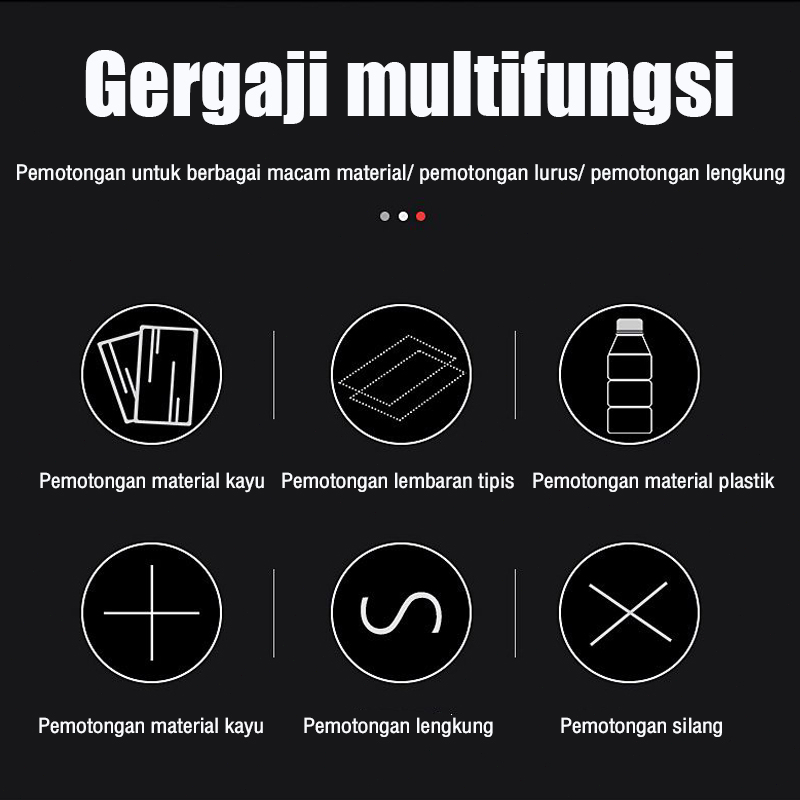 Mesin Gergaji Jigsaw 2000W Listrik Potong Kayu Besi Multifungsi Mini Kokoh Tahan Lama Gergaji