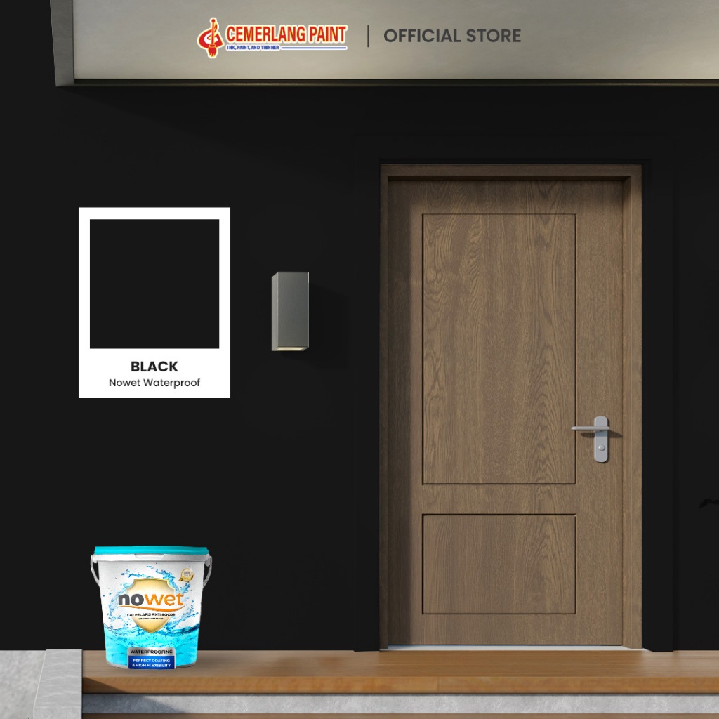 Cat Waterproof Anti Bocor NOWET Pelapis Anti Bocor Aquaproof Dak Beton Genteng Seng 4L - Warna Hitam
