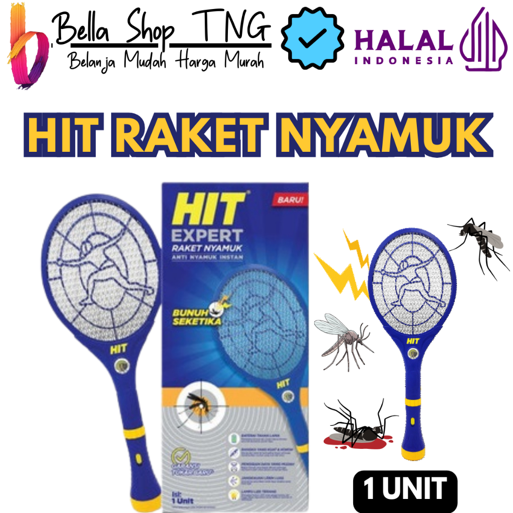 HIT Expert Raket Nyamuk - Raket Nyamuk - Bunuh Nyamuk Penyebab Demam Berdarah (DBD)
