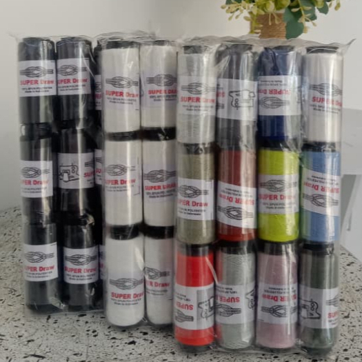 Benang Jahit CAP TAMBANG Per Pack 12 Pcs Warna Hitam Putih Warna Warni - BISA COD - SIAP KIRIM