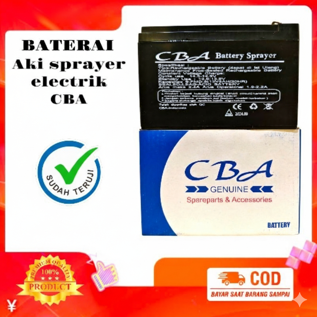BATERAI AKI ACCU 8 AH 12 VOLT ORI CBA SPRAYER ELEKTRIK BATTERY SPRAYER CBA