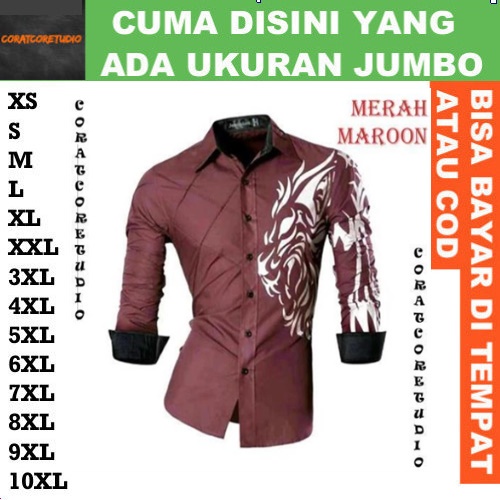 5XL 4XL 3XL XXL XL L M S XS 14XL 13XL 12XL 11XL 10XL 9XL 8XL 7XL 6XL Hem Cowok Jumbo Kemeja Pria Big