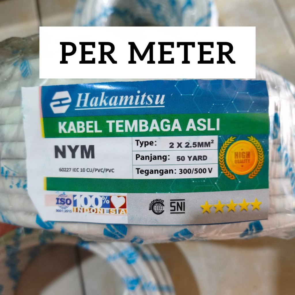 [PER METER] KABEL LISTRIK NYM 2 X 2.5 MM TUNGGAL