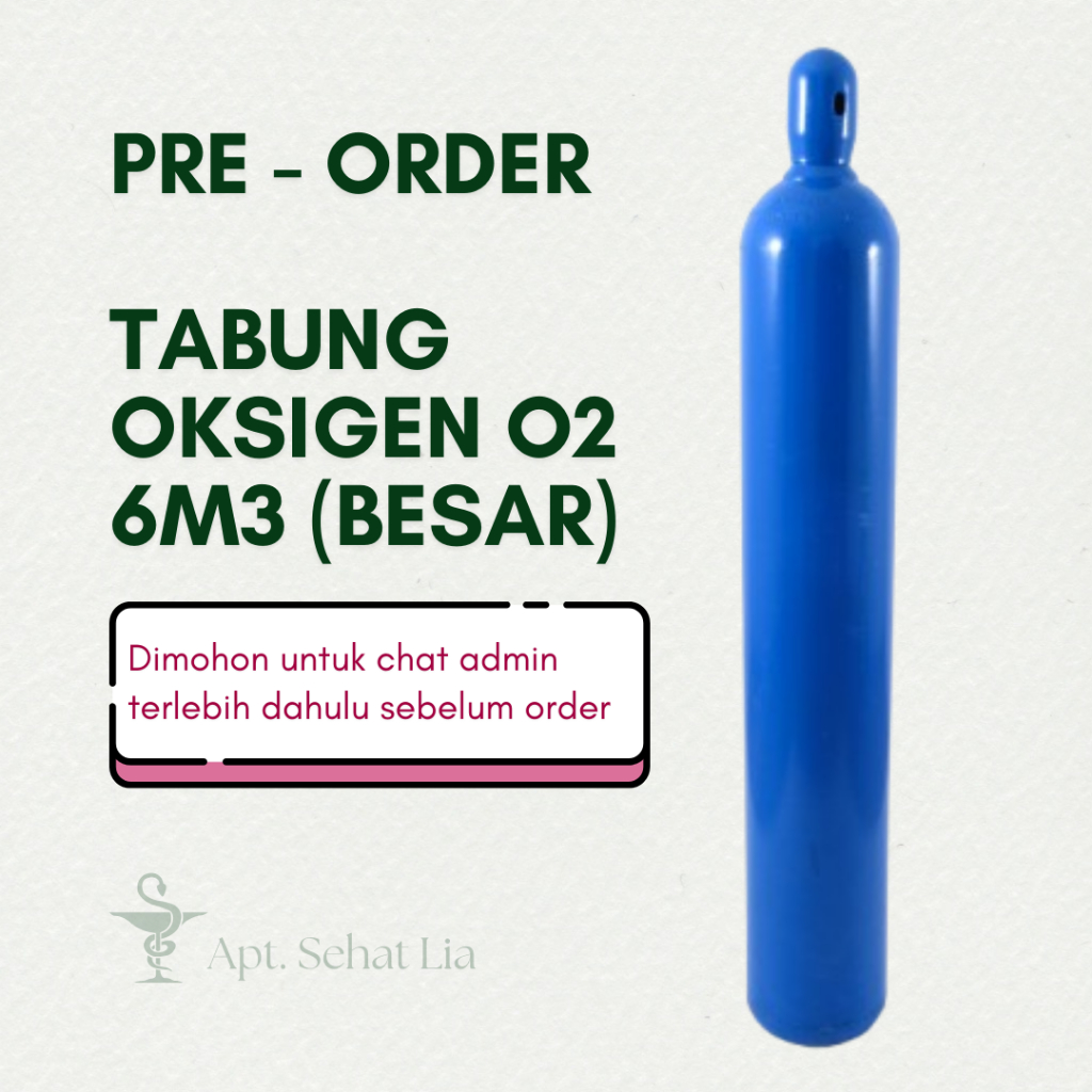 PO Tabung Oksigen O2 BESAR | Tabung Oksigen Besar (6m³/40L)
