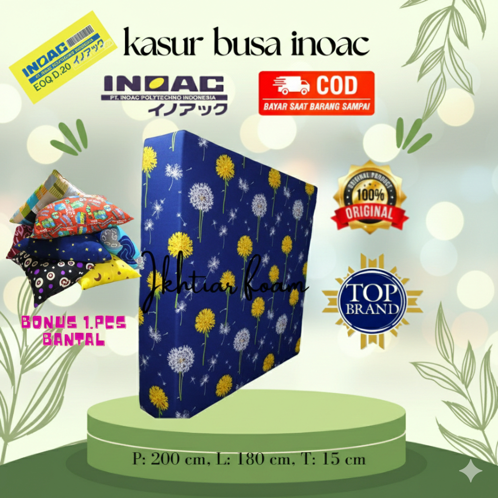 Kasur Busa Inoac Ukuran No 1 Tebal 15 cm Asli inoac original Garansi 10Tahun anti kempes kasur Inoac
