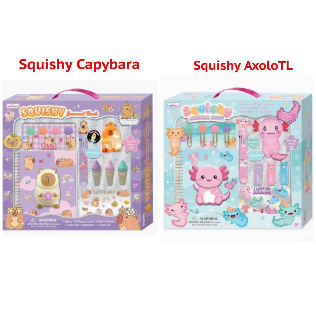 Mainan Anak Squishy Capybara AxolotL Journal Book Hot Focus