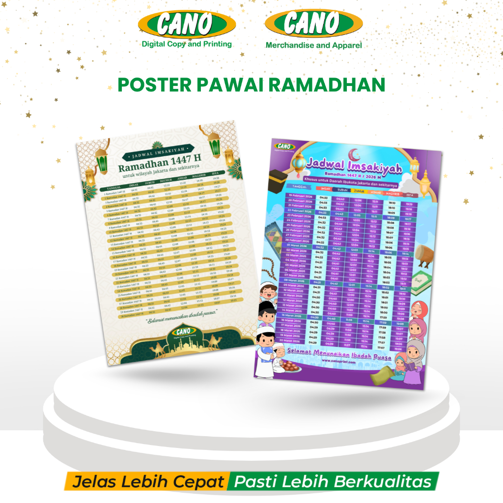 CANO Jadwal Imsakiyah Bulan Ramadhan - Jadwal Imsakiyah Custom Art Carton A3