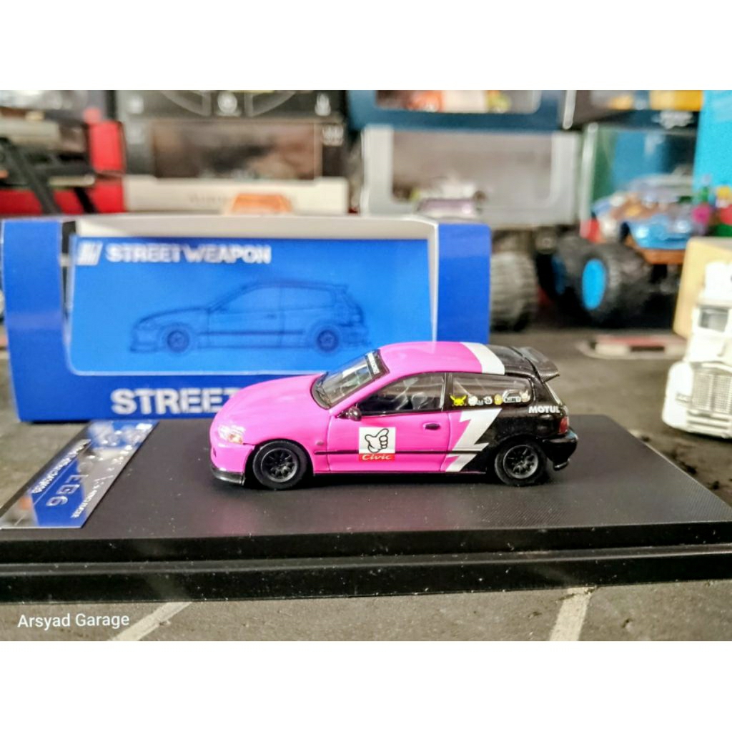 Diecast Street Weapon Honda Civic Type R EG6 Pink Black