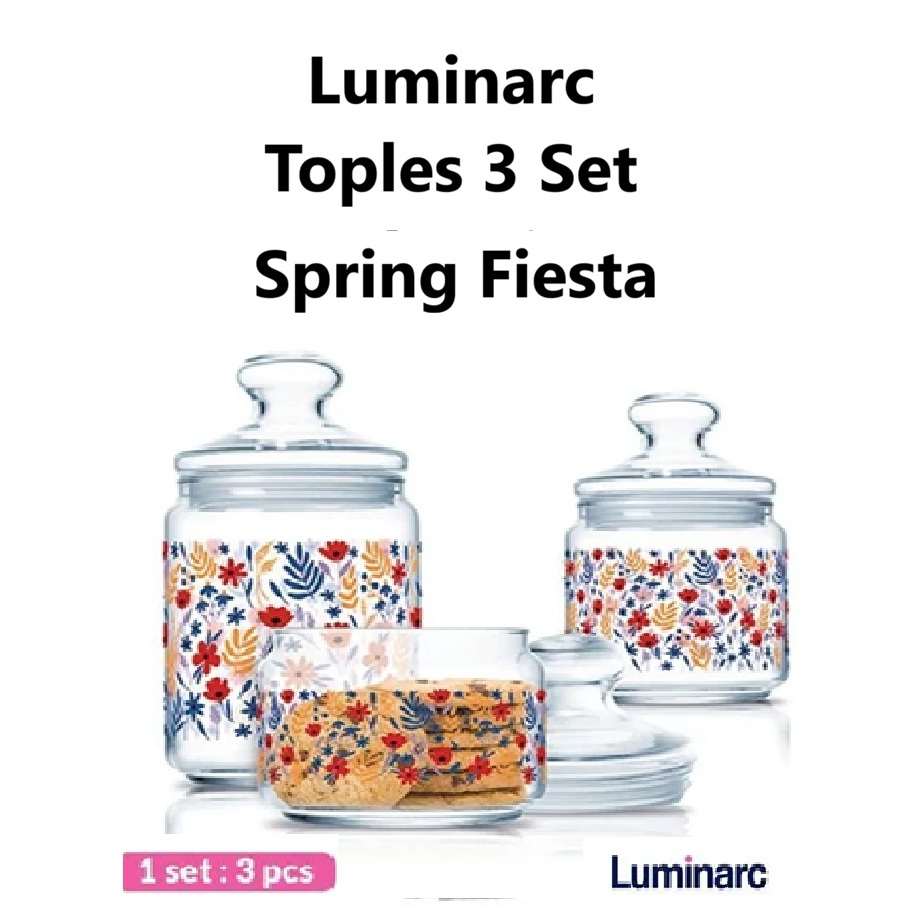 Paket Toples Kaca Luminarc 3 Pcs Glass Jar Set toples kaca