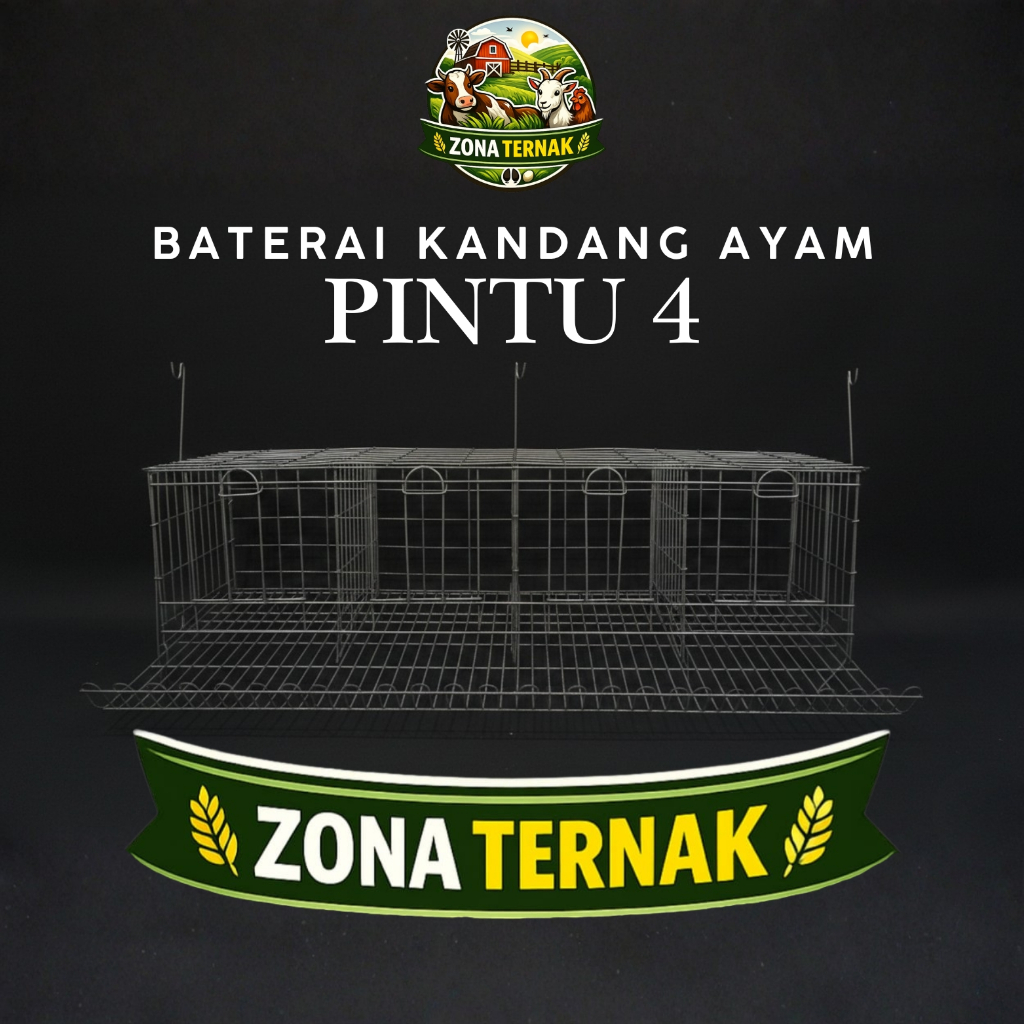 BATERAI KANDANG AYAM PINTU 4 GALVANIS