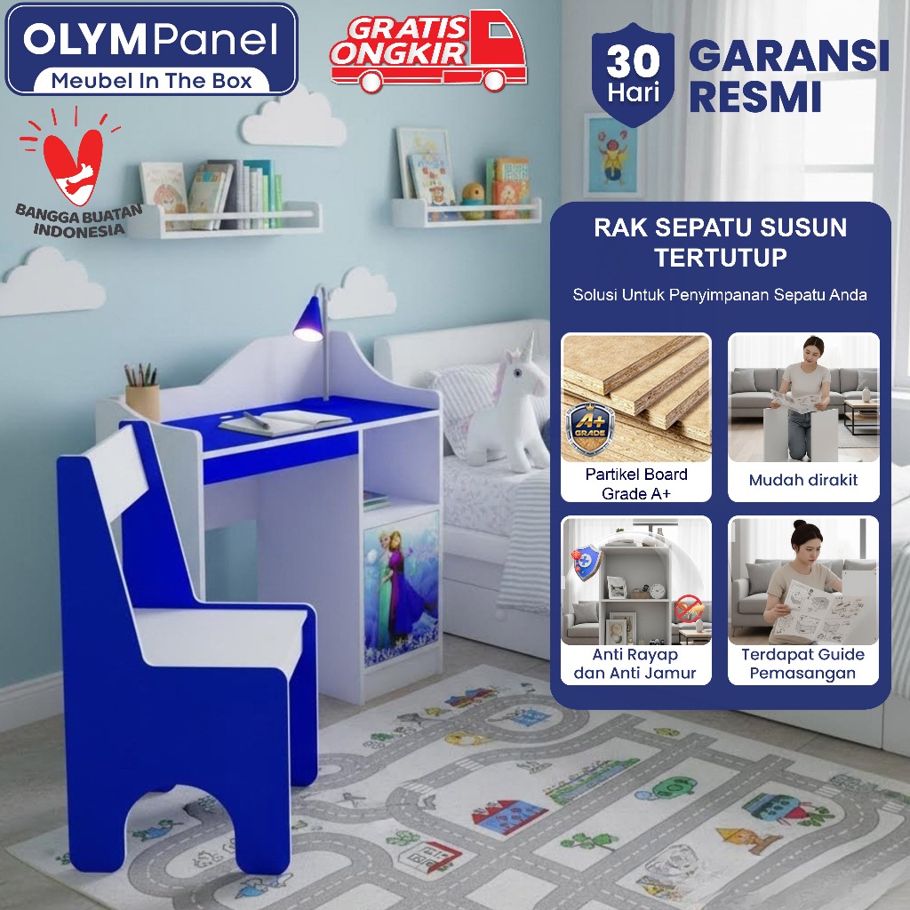 Meja Belajar Anak Set Kursi / Meja Belajar Minimalis / Meja Belajar Murah / Meja Belajar Karakter Fr