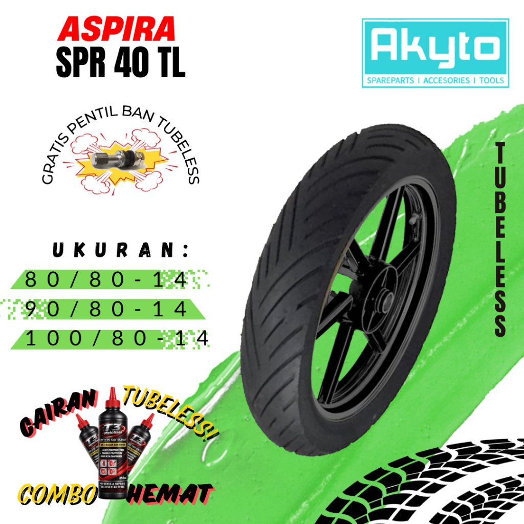 BAN ASPIRA SPR40TL / BAN TUBELESS / BAN MOTOR RING 14 / BAN R14 /BAN DAILY / BAN LUAR / BAN TUBELESS