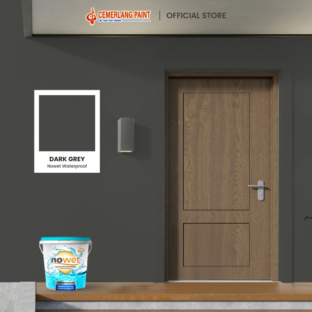 Cat Waterproof Anti Bocor NOWET Pelapis Anti Bocor Aquaproof Dak Beton Genteng Seng 4L - Warna Dark 