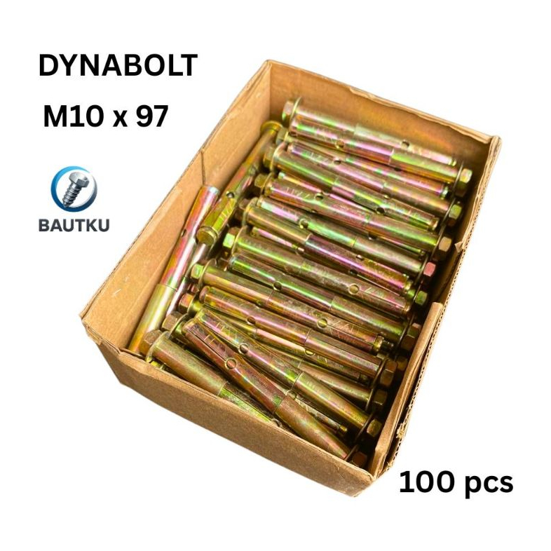 DYNABOLT 10x97 (100 pcs) Dinabol M10 x 97, Baut, Mur, Ring