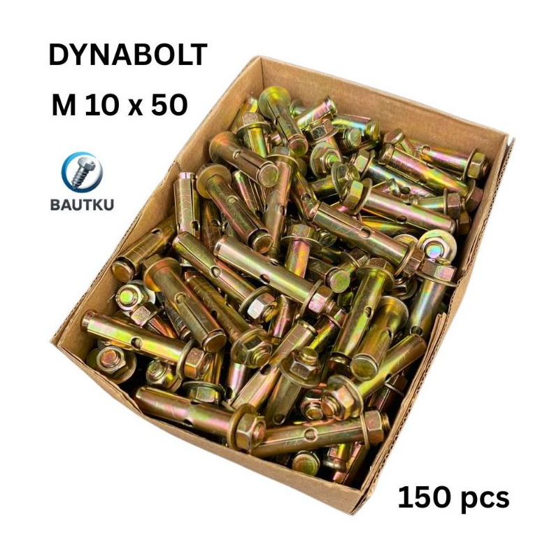 DYNABOLT 10x50 (150 pcs) Dinabol M10 x 50, Baut, Mur, Ring
